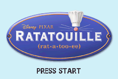 Ratatouille title screen for GameBoy Advance